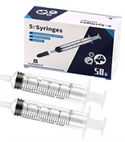50 Pack 5ml Plastic Syringes with Caps for