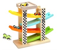 TOP BRIGHT Wooden Car Ramp Toy for 1 2 3 Year Old