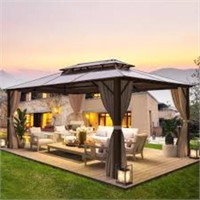 YOLENY 10'x13' Outdoor Polycarbonate Double Roof