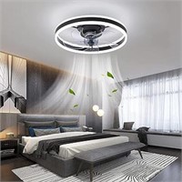 CHANFOK Low Profile Ceiling Fan with Light - Moder