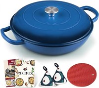 SEALED - Overmont Cast Iron Braiser Enameled Cookw