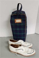 Vintage bowling shoes with bag. size 9 woman's.