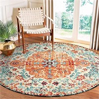 Lahome Bohemian Floral Medallion Round Rug - 6Ft