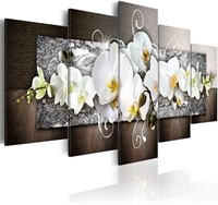 Orchid Flowers Canvas Print Abstract Over Bed Wall