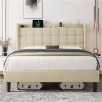Feonase Full Size Bed Frame with Charging