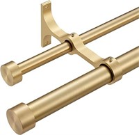 Lwiiom Double Curtain Rods with Aluminum End Cap a