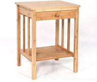 SEALED - Bamboo Nightstand End Table with Drawer f