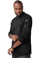 Chef Works Men's Tulum Chef Coat, Black, Medium