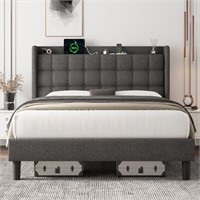Feonase Queen Bed Frame with Charging Station,