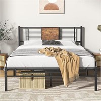 VECELO Queen Size Bed Frame with Headboard,