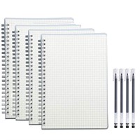 4 Pack Graph Paper Notebook, A5 Grid Spiral