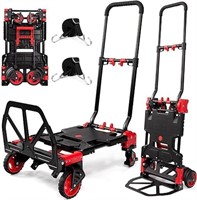 2 in 1 Hand Truck Dolly Foldable,330LB Capacity Po