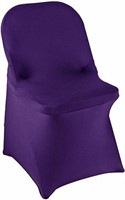 WELMATCH Dark Purple Spandex Folding Chair Covers
