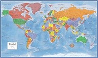 SEALED - 48x78 World Classic Premier Wall Map Mega