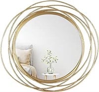 ULN - Mirrorize Round Gold Mirror 27.5" for Living
