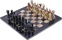 AS IS - Radicaln Marble Chess Set 15 Inches Black