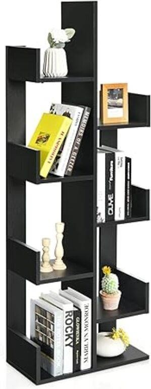 ULN - Giantex Wooden Bookcase, Tree-Shaped Modern