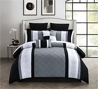 USED - Chic Home 8-Piece Embroidery Comforter Set,