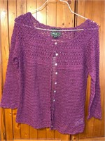 Vintage Eddie Bauer Crochet Sweater Size L