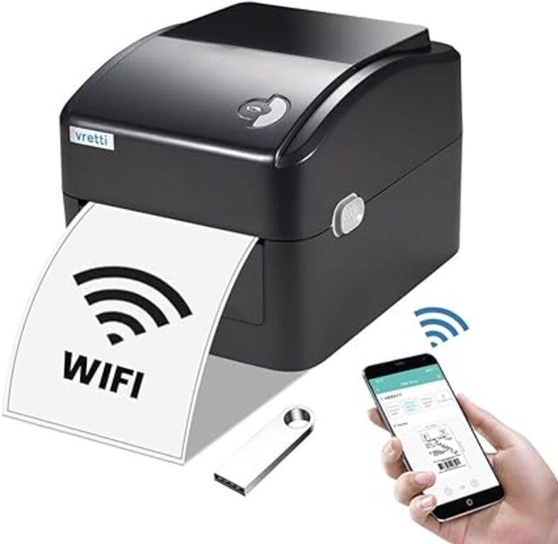 vretti Wi-Fi Thermal Label Printer, Wireless Shipp