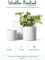 Color-white - LE TAUCI Large Plant Pots Set, 10/8/