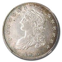1836 Bust Half Dollar MS-61 NGC (Lettered Edge)