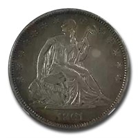 1861-O Liberty Seated Half Dollar AU-50 NGC