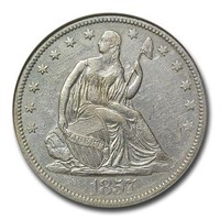 1857 Liberty Seated Half Dollar SS-Republic