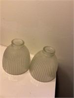 2 vintage frosted lampshades