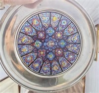Stained Glass Pewter Plate. US Historical Society