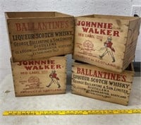 4 Johnny Walker & other crates
