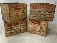 4 Johnny Walker & other crates