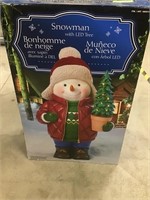 Snowman with LED Tree In Box