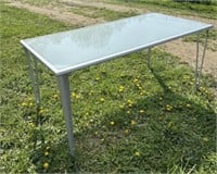 Retro glass top table 61x21x39