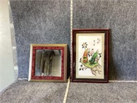 Framed Mirror and Japanese Art Bundle