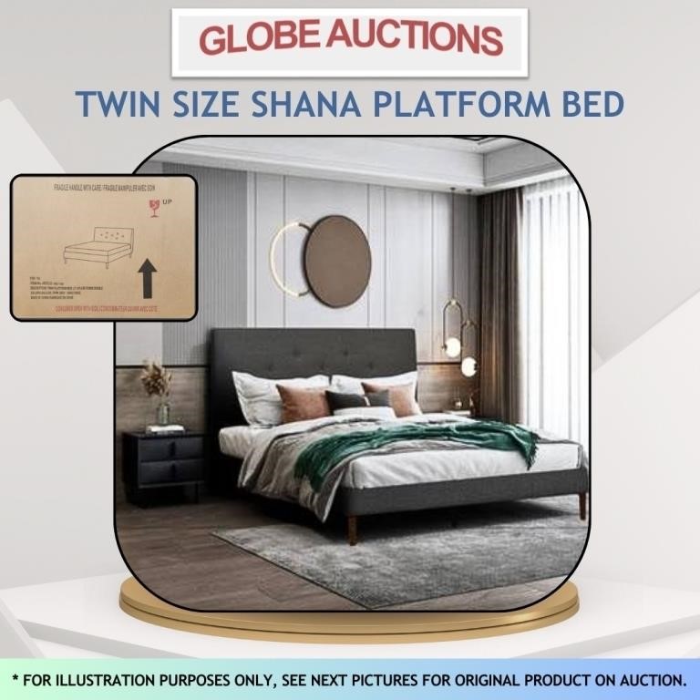 TWIN SIZE SHANA PLATFORM BED IN BOX (MSP:$500)