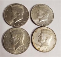 (4) 1967 Kennedy Half Dollars No Mint Mark
