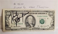 1993 $100 Bill Signer By Hank Thompson