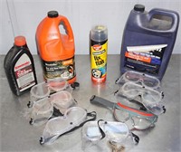 Stihl bar oil,outboard engine oil,safety goggles