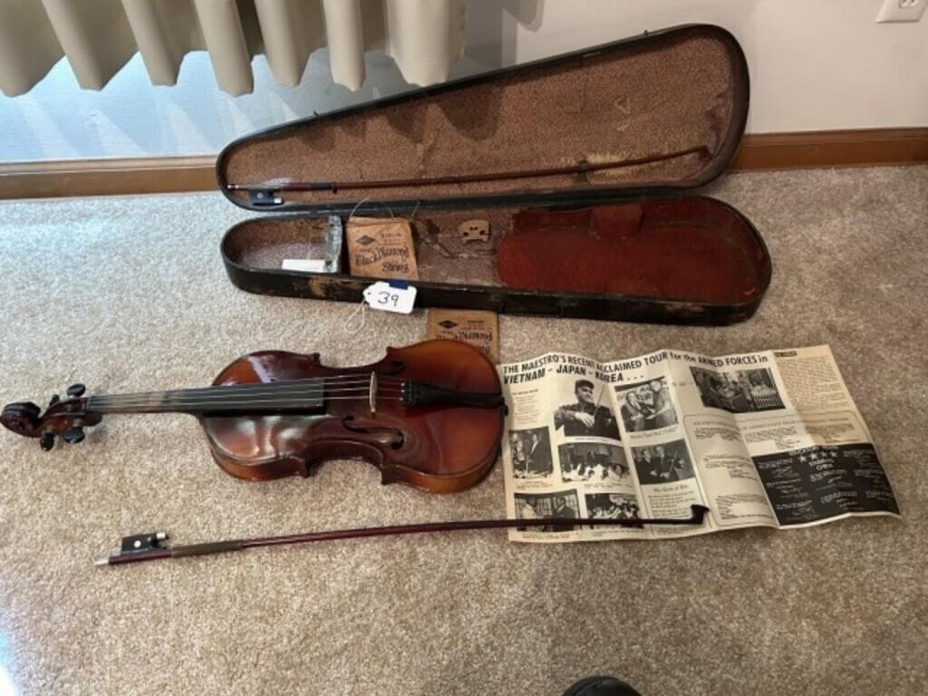 Antique Violin with Wooden Case