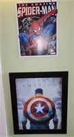 Spiderman Metal Poster 12.5x16 and Captain