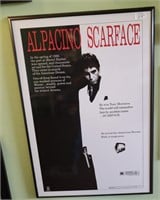 Al Pacino Scarface Movie Poster, Framed 26x38