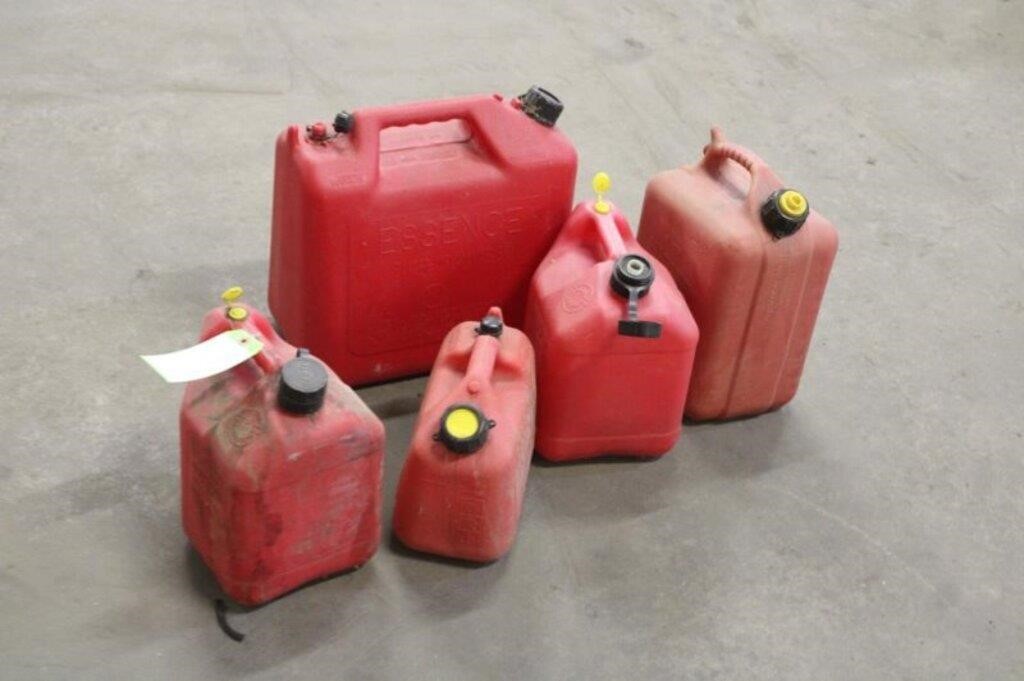 (5) Assorted Gas Cans