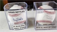 (2) Signed Baseballs in Case - Graig Nettles &