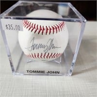 Signed Baseball in Case - Tommy John