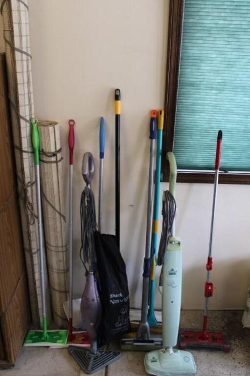 Lot of Cleaning Tools and Pull up Shades