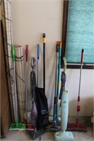 Lot of Cleaning Tools and Pull up Shades