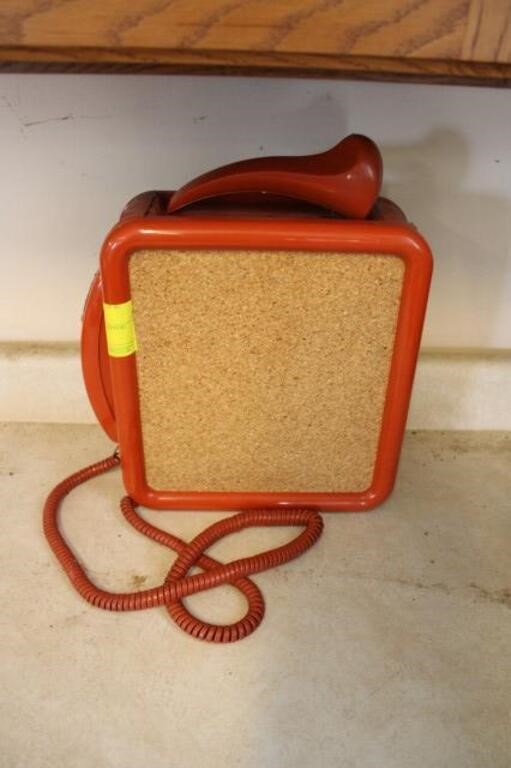 Vintage Orange Wall Phone Unit