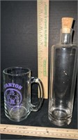 Glass Mug and Bottle  with Cork Lid