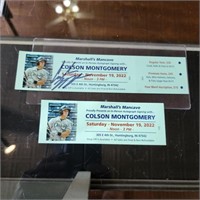 Colson Montgomery Signed event Ticket unsigned